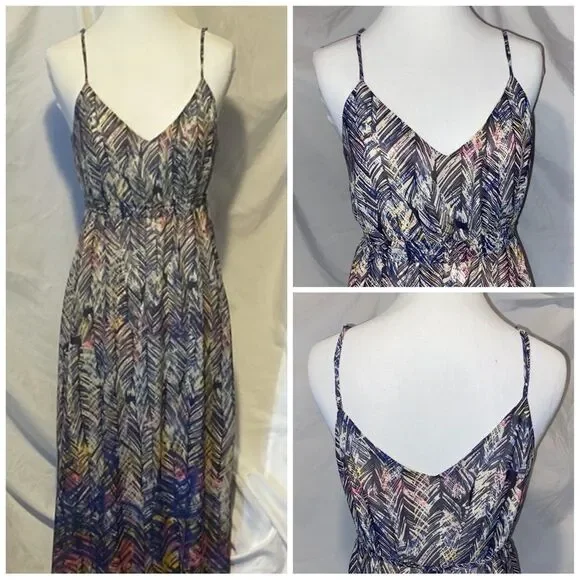 Charlie Jade, Colorful Boho, Feather Print Maxi Dress - Picture 5 of 16